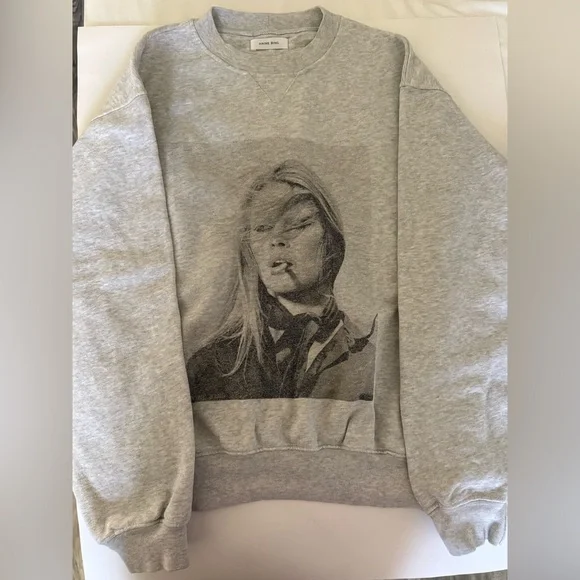 Anine Bing Gray Ramona Crewneck Sweater size XS - Picture 2 of 11